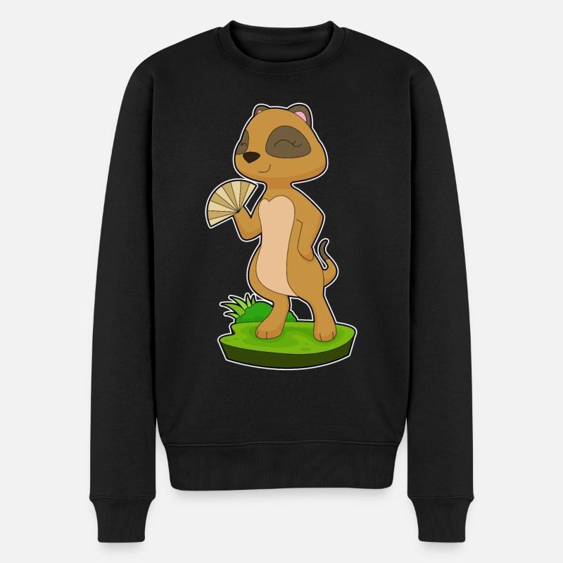 Erdmännchen Handventilator - Männer Premium Bio Pullover - Schwarz