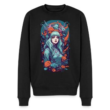 Fille gothique Pastel E-Girl Fantasy Design - Pull Premium bio Homme - noir - Devant - Nico (187cm)