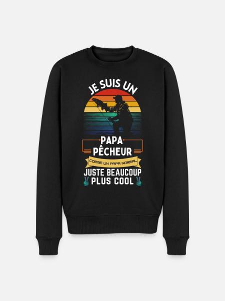 Fars dag T-shirt - Cool fiskerfar - Økologisk premium-sweatshirt til mænd - sort