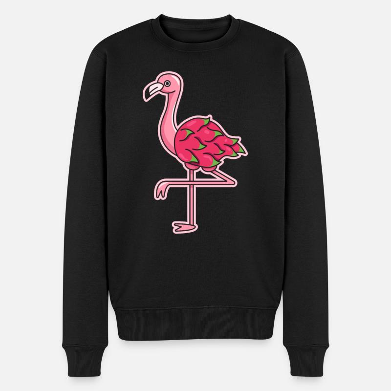 Flamingo Drachenfrucht Design für - Männer Premium Bio Pullover - Schwarz