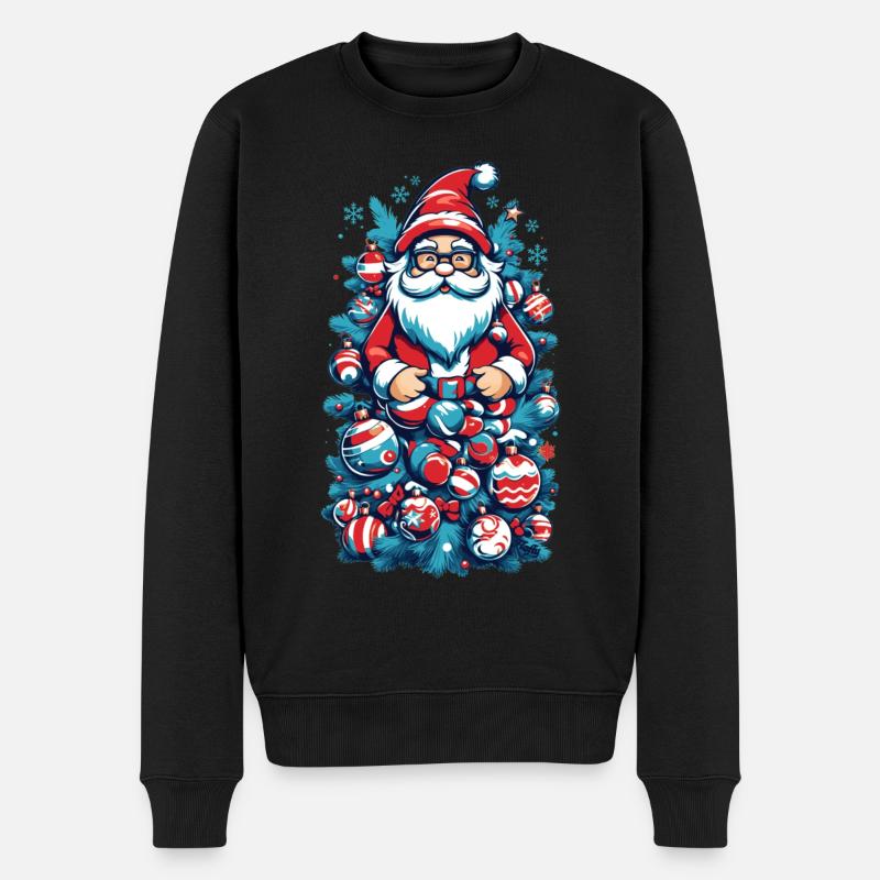 Weihnachtsmann - 🎅 - Männer Premium Bio Pullover - Schwarz
