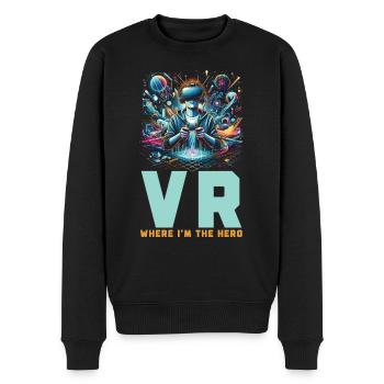 Vr-gamer Vr-gaming-videospiel-spieler Nerd - Männer Premium Bio Pullover - Schwarz - Vorne - Nico (187cm)
