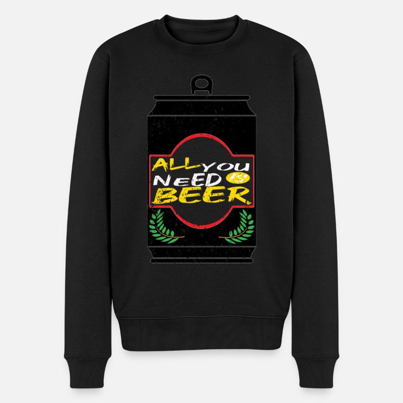 Bier Biertrinker Bierdose Bierflasche - Männer Premium Bio Pullover - Schwarz