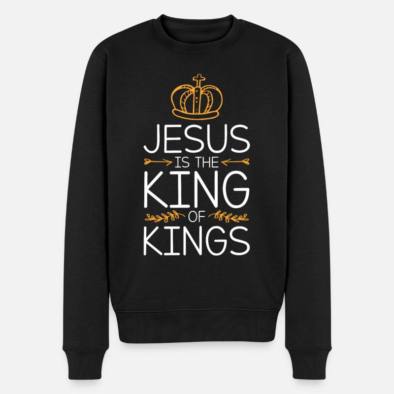 Jésus est le roi bible - Pull Premium bio Homme - noir