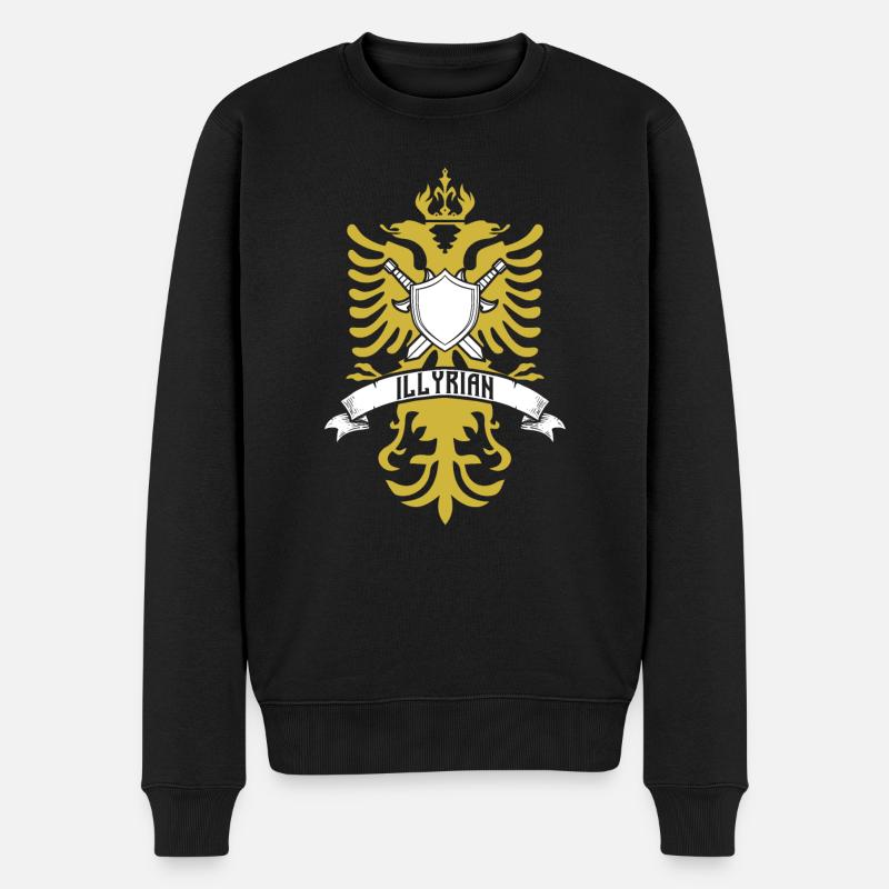Illyrian Alban BytheManzanitas - Männer Premium Bio Pullover - Schwarz