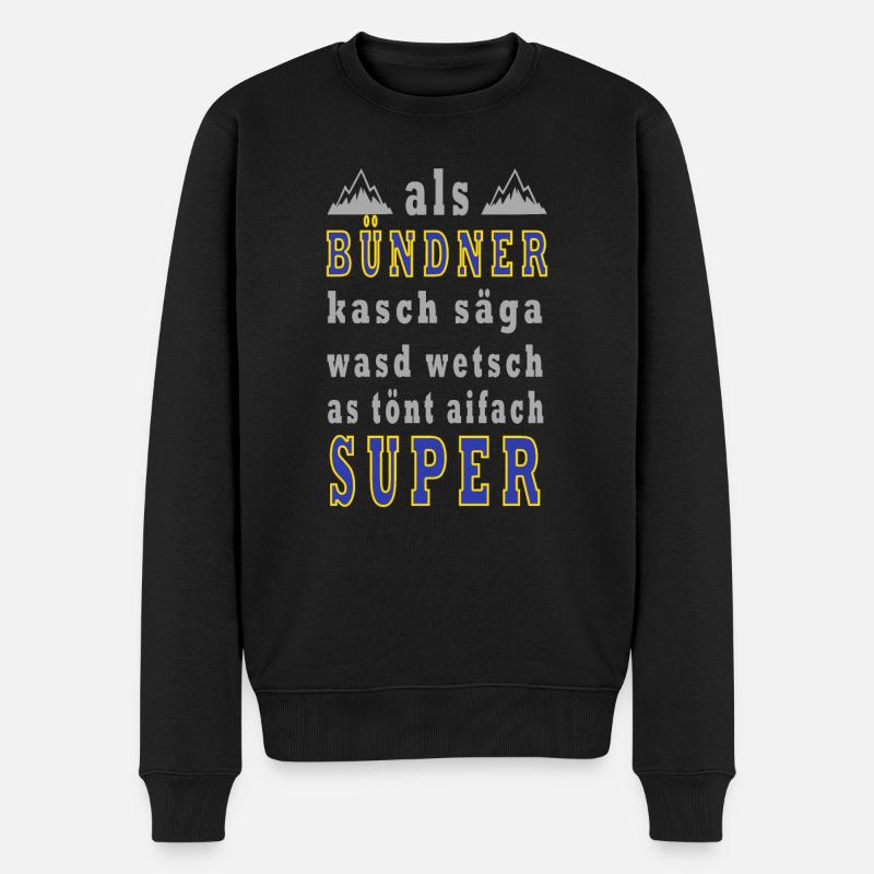 bündner - Männer Premium Bio Pullover - Schwarz