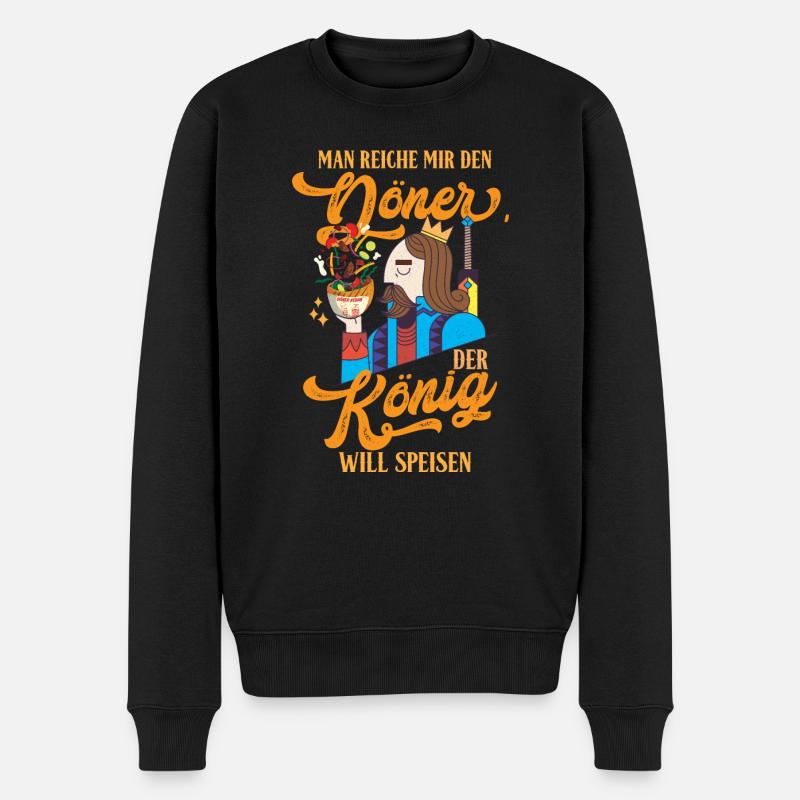 Man reiche mir den Döner - Männer Premium Bio Pullover - Schwarz