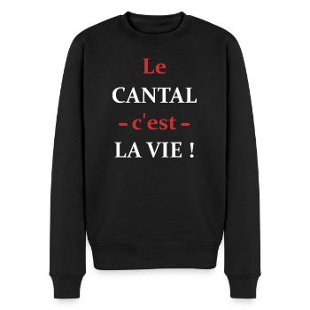 Le cantal c'est la vie - Pull Premium bio Homme - noir - Devant - Nico (187cm)