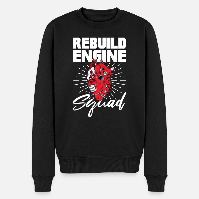 Rebuild engine squad - Männer Premium Bio Pullover - Schwarz