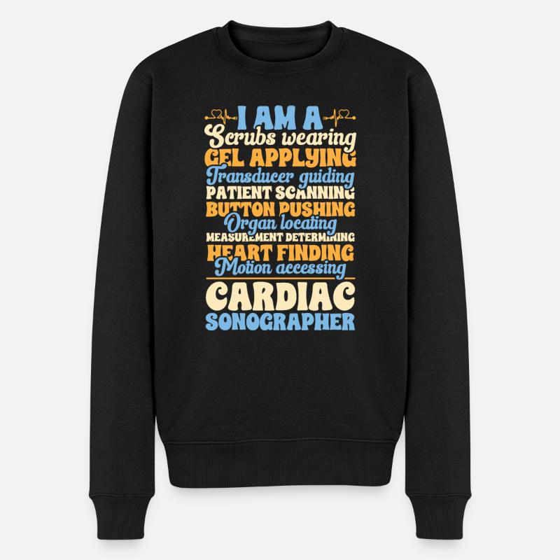 Cardiologue Échographie médicale Échographie - Pull Premium bio Homme - noir