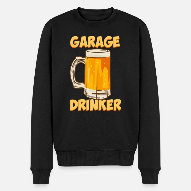 Garage Drinker - Männer Premium Bio Pullover - Schwarz