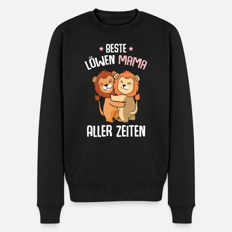 Beste Löwenmama aller Zeiten - Männer Premium Bio Pullover - Schwarz