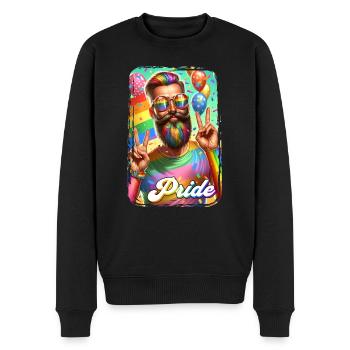 Pride Gay CSD Love LGBTQ Farben des Regenbogens - Männer Premium Bio Pullover - Schwarz - Vorne - Nico (187cm)
