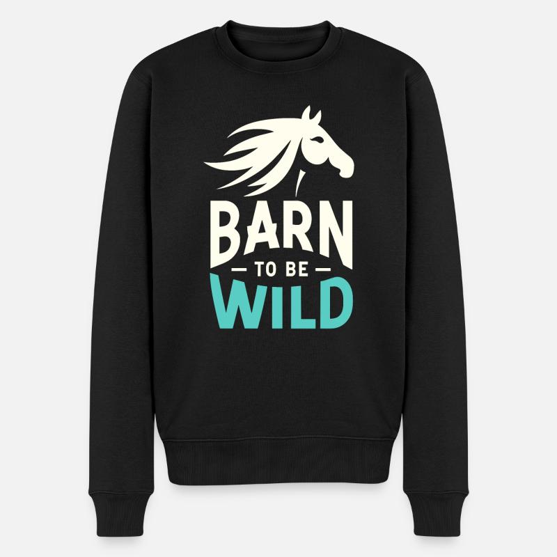 Scheune "Wild sein - Männer Premium Bio Pullover - Schwarz