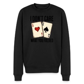 Je me fiche de ce que tu as plié poker - Pull Premium bio Homme - noir - Devant - Nico (187cm)