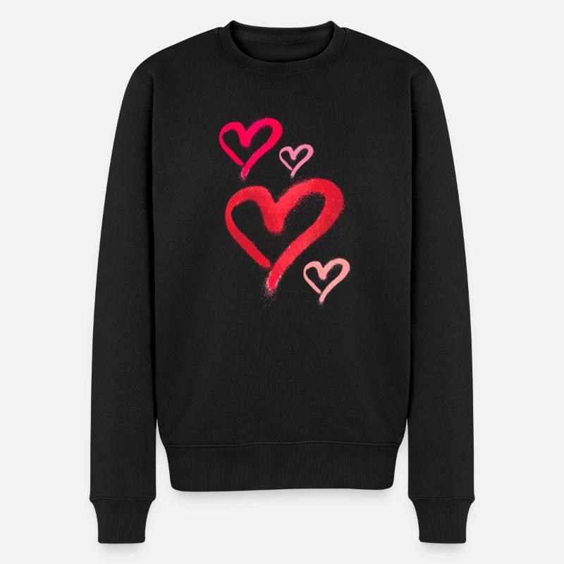 peinture en aérosol,spray,coeurs,graffiti,rouge,rose - Pull Premium bio Homme - noir