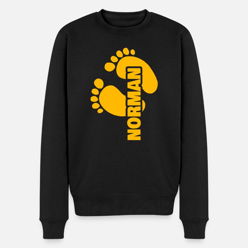 Geburt Norman - Männer Premium Bio Pullover - Schwarz