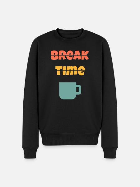 Break time / Pause - Pull Premium bio Homme - noir