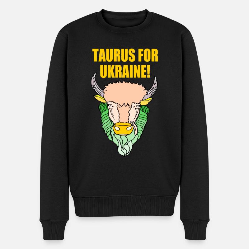 Taurus for ukraine - Männer Premium Bio Pullover - Schwarz