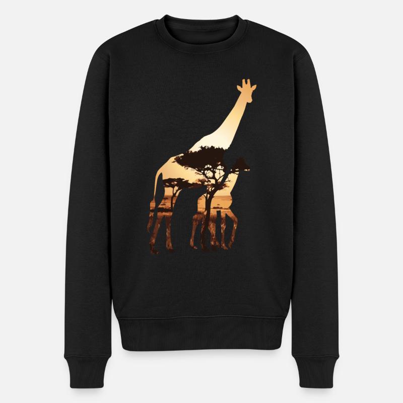 Girafe et son petit - Pull Premium bio Homme - noir