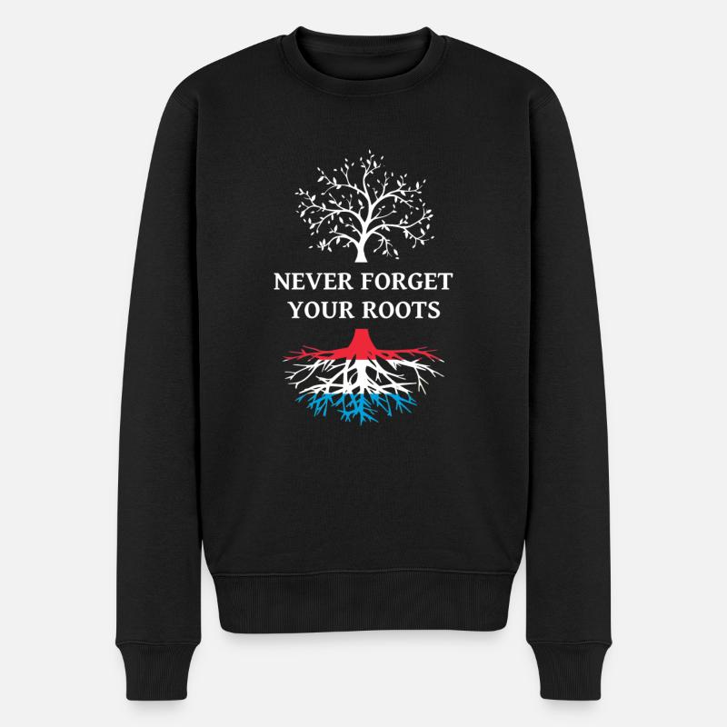 Luxemburg Wurzeln - Männer Premium Bio Pullover - Schwarz