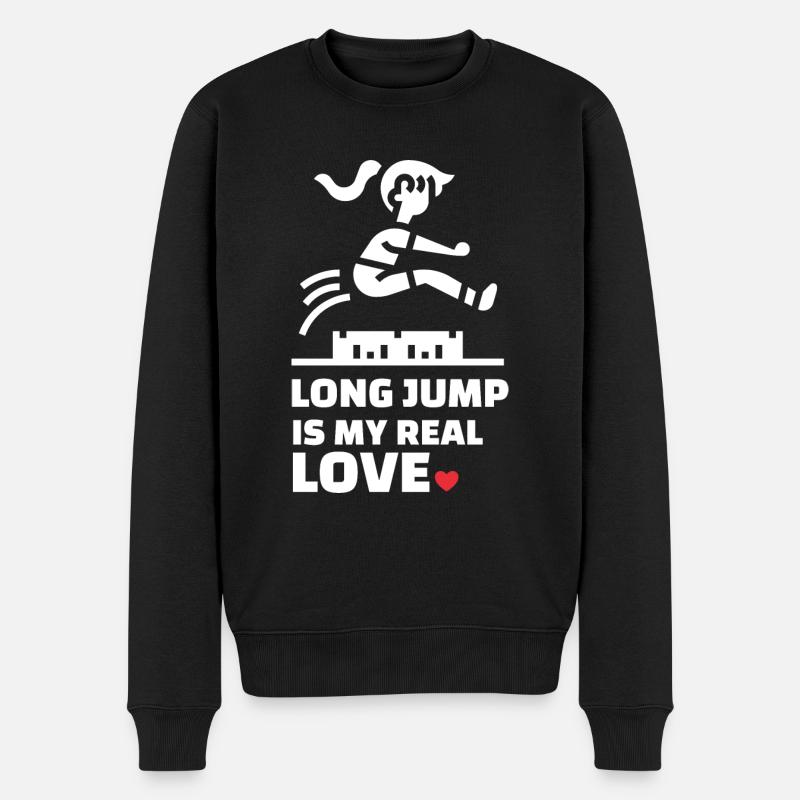 Ich Liebe Weitsprung - Männer Premium Bio Pullover - Schwarz
