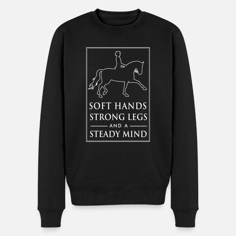 Pferde T-Shirt: Dressurreiten - Männer Premium Bio Pullover - Schwarz