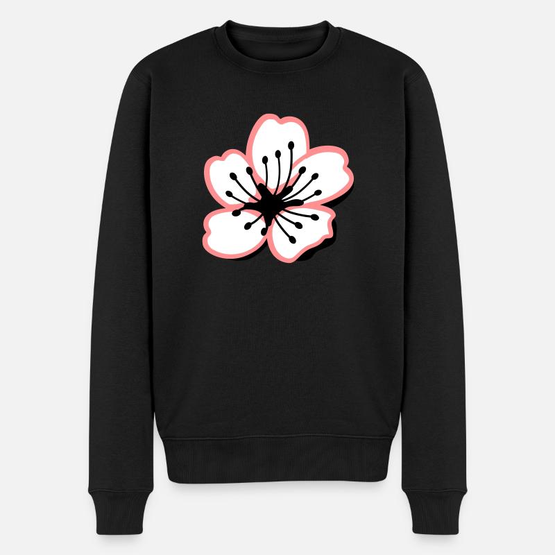 Sakura Kirschblüte - Männer Premium Bio Pullover - Schwarz
