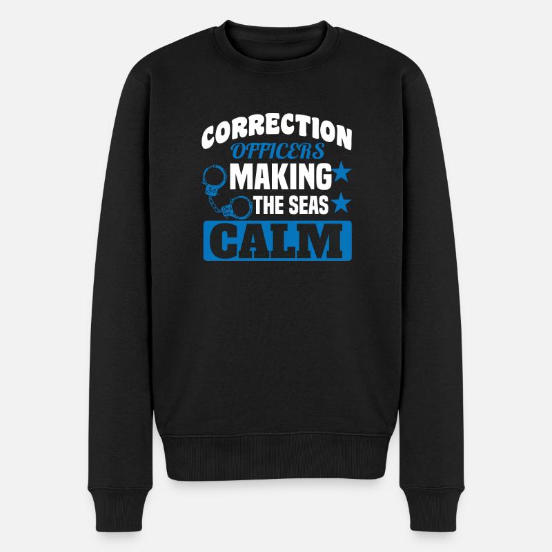 Justizvollzug Motiv für Strafvollzugs-Beamte - Männer Premium Bio Pullover - Schwarz
