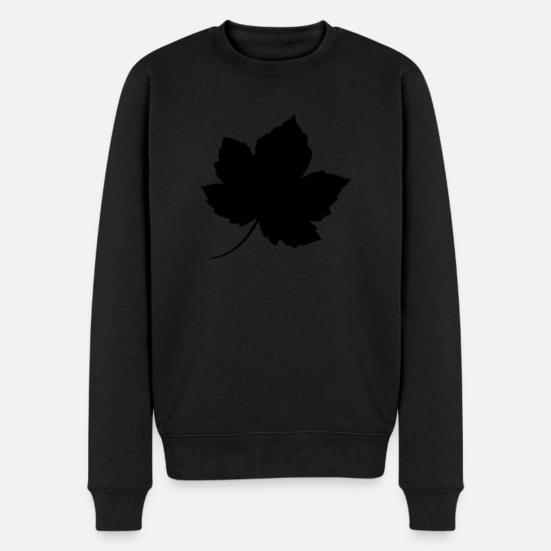 leaf - Männer Premium Bio Pullover - Schwarz