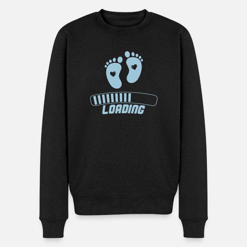 baby loading 001 - Männer Premium Bio Pullover - Schwarz