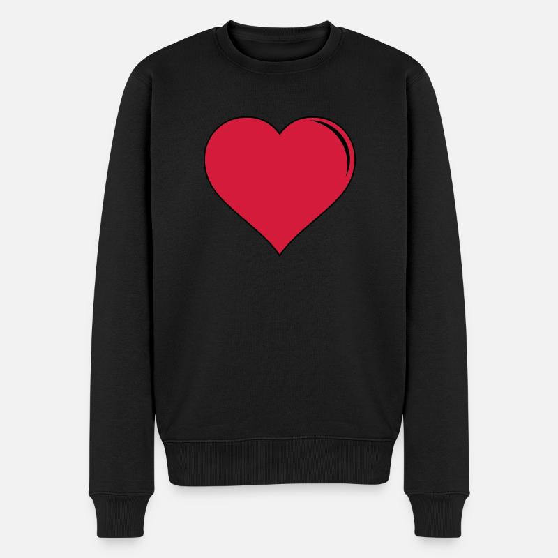 heart - Männer Premium Bio Pullover - Schwarz