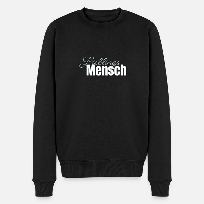 Lieblingsmensch - Männer Premium Bio Pullover - Schwarz