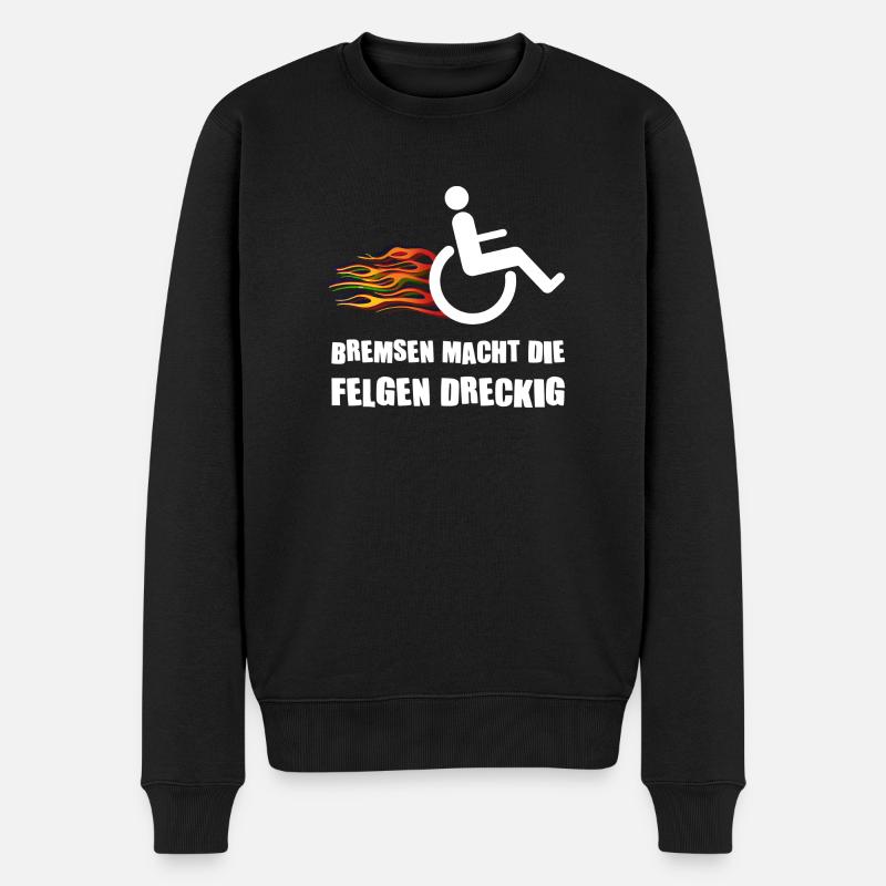 Rollstuhl Behinderung Handicap Rollstuhlfahrer - Männer Premium Bio Pullover - Schwarz