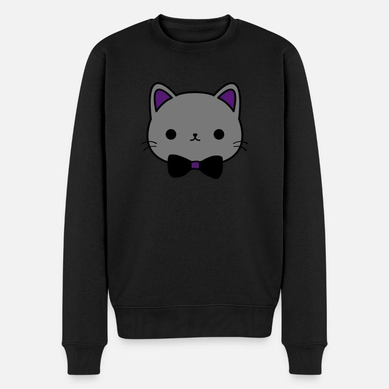süße katze - Männer Premium Bio Pullover - Schwarz