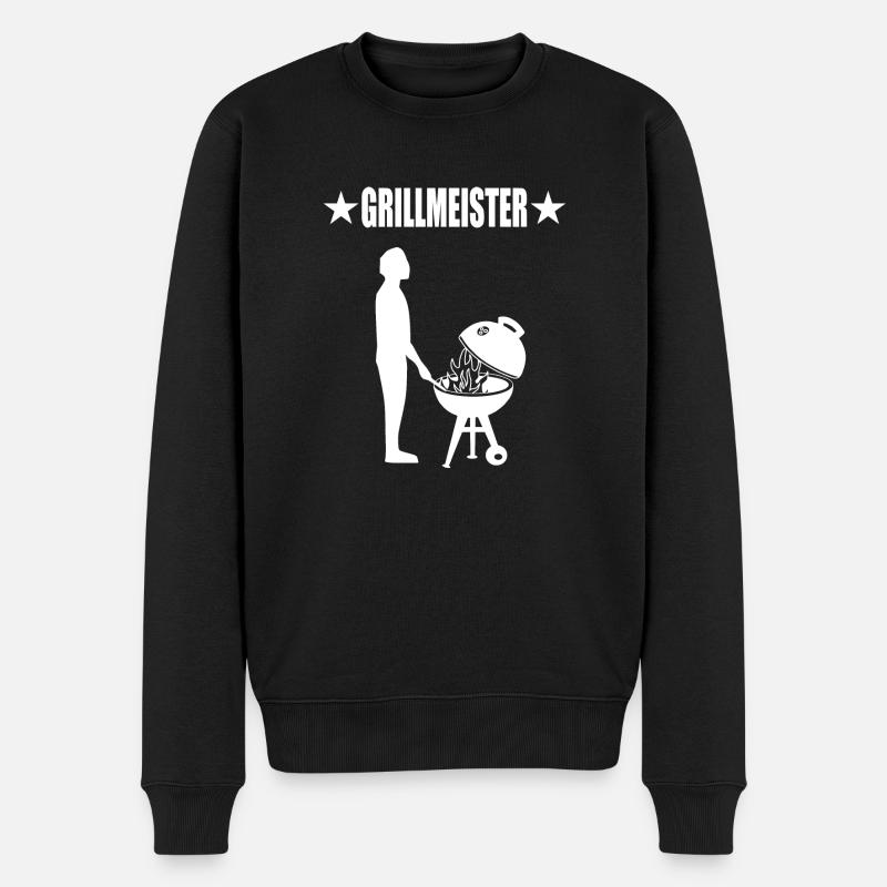 BBQ - Männer Premium Bio Pullover - Schwarz