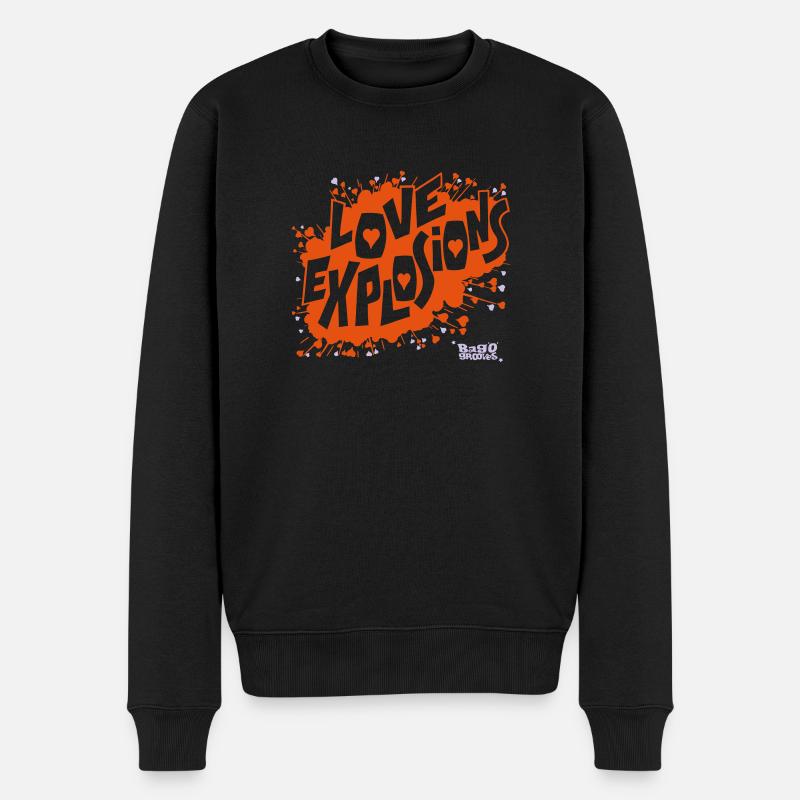 LIEBE EXPLOSION - Männer Premium Bio Pullover - Schwarz