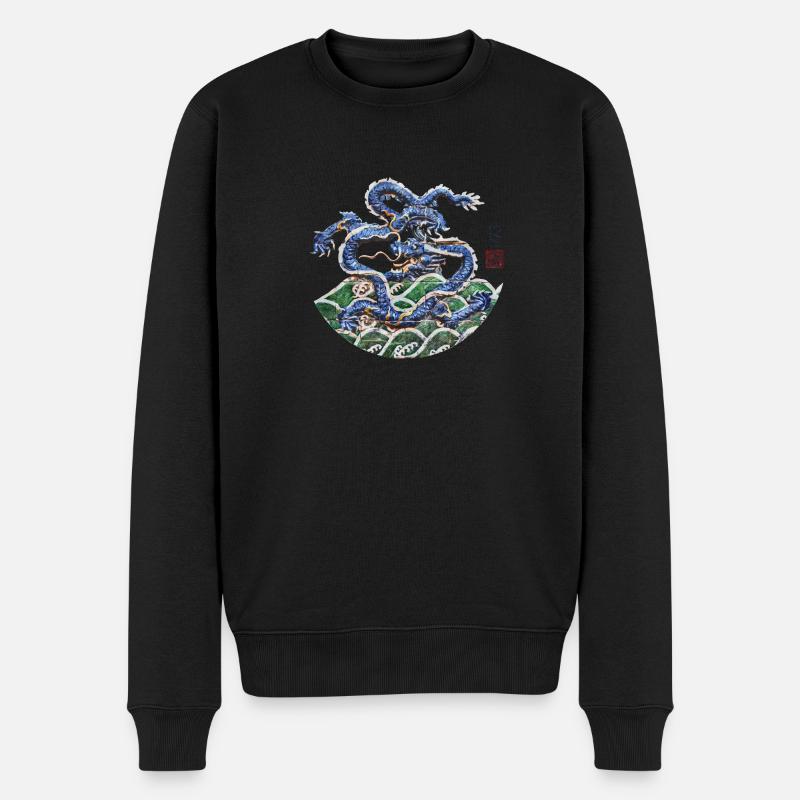 Chinesisch_Drache_Verbotenen Stadt_Conglong1773 - Männer Premium Bio Pullover - Schwarz