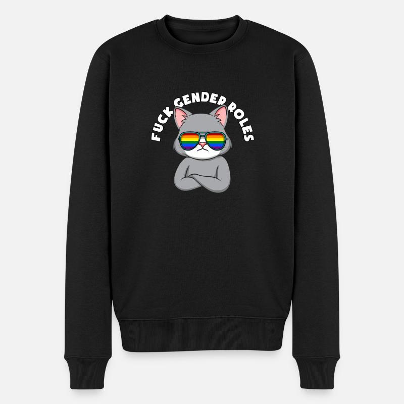 Fuck Gender Roles - Männer Premium Bio Pullover - Schwarz