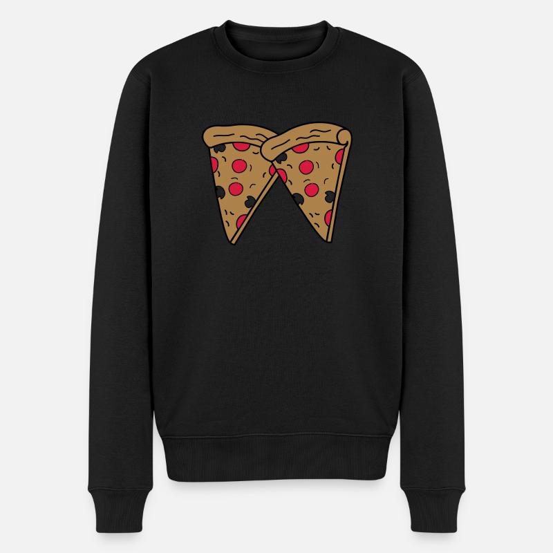 pizza 2 - Männer Premium Bio Pullover - Schwarz