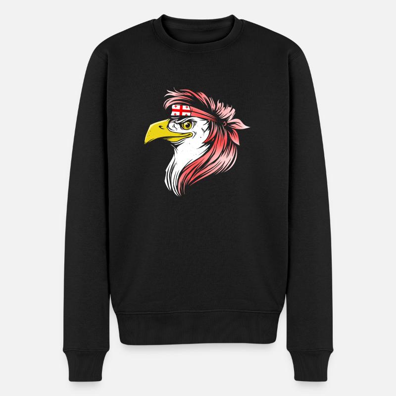 Georgien - Männer Premium Bio Pullover - Schwarz