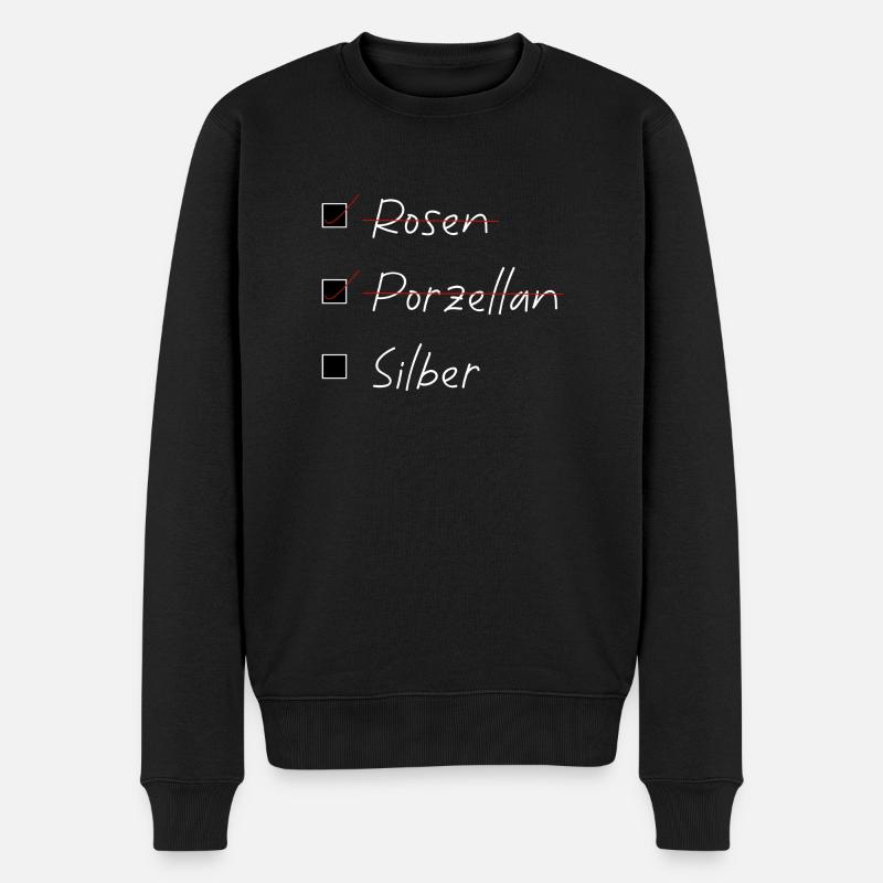 Silberne Hochzeit Jubiläum Geschenk - Männer Premium Bio Pullover - Schwarz