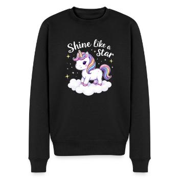 Briller comme une étoile Licorne Inspiration - Pull Premium bio Homme - noir - Devant - Nico (187cm)