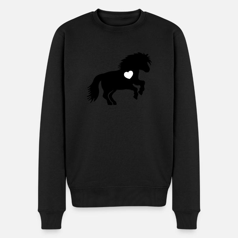 HORSE 6 HEART - Männer Premium Bio Pullover - Schwarz