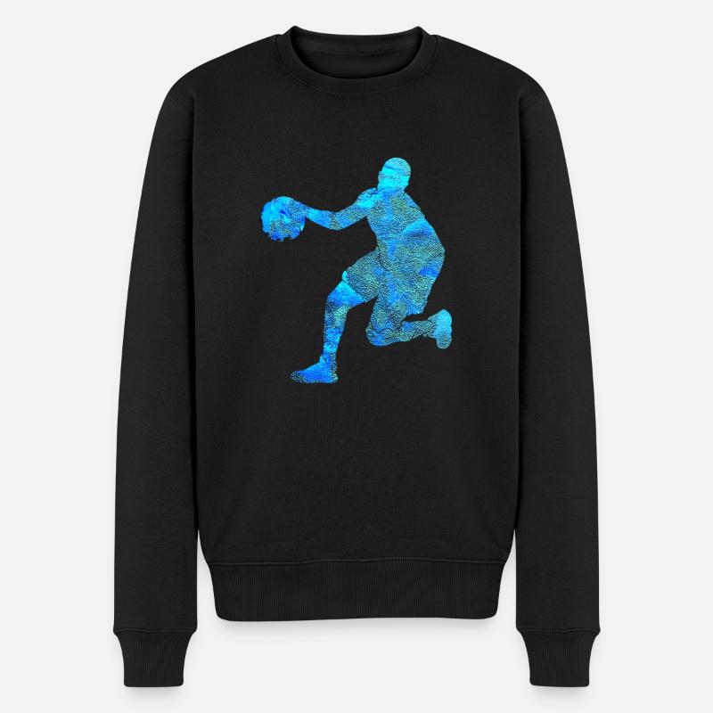 Basketball,Blue Graffiti, Basketteur - Pull Premium bio Homme - noir