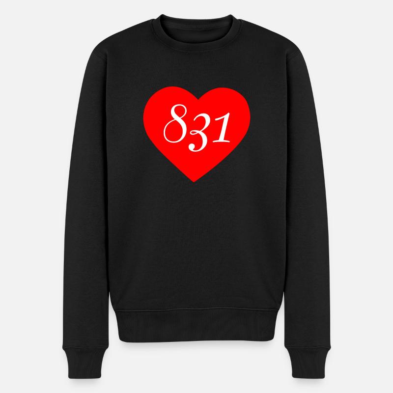 831 Herz1 - Männer Premium Bio Pullover - Schwarz