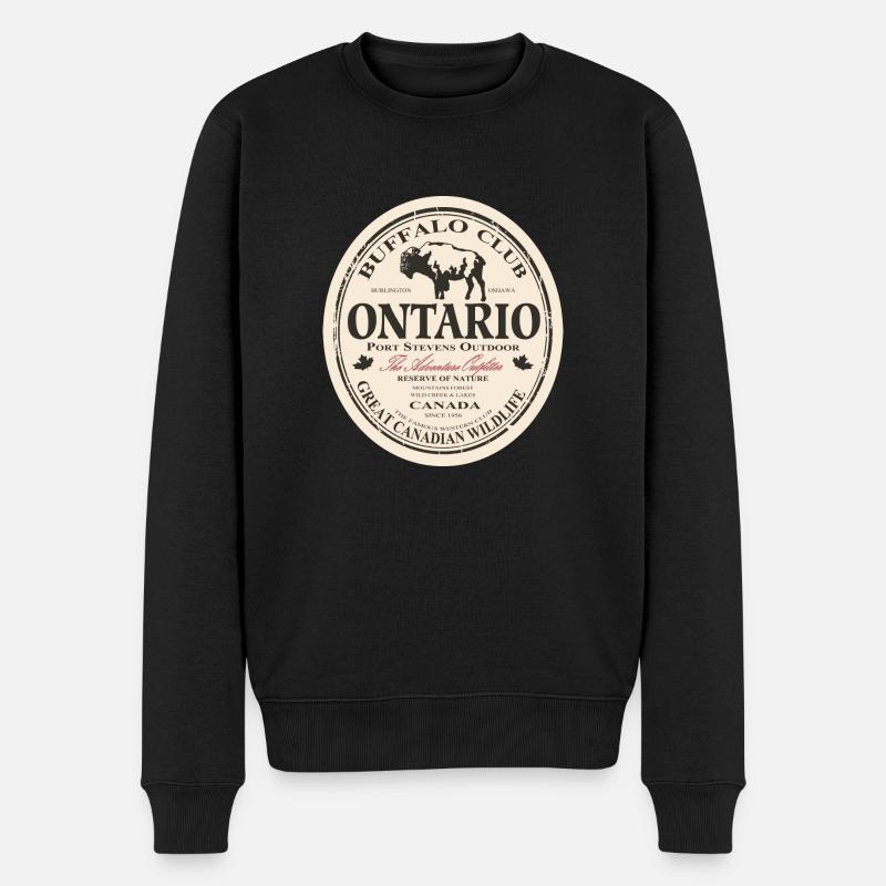 Bison - Buffalo - Canada - Men's Premium Organic Jumper - black