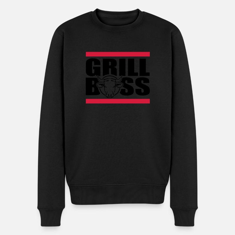 patron de grill - Pull Premium bio Homme - noir