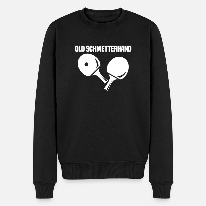 Lustiges Old Schmetterhand Design mit - Männer Premium Bio Pullover - Schwarz