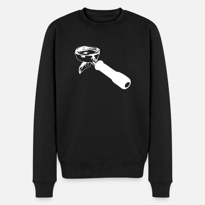 Espresso Siebträger White - Männer Premium Bio Pullover - Schwarz